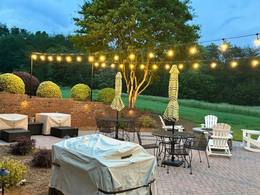 Backyard landscape lighting